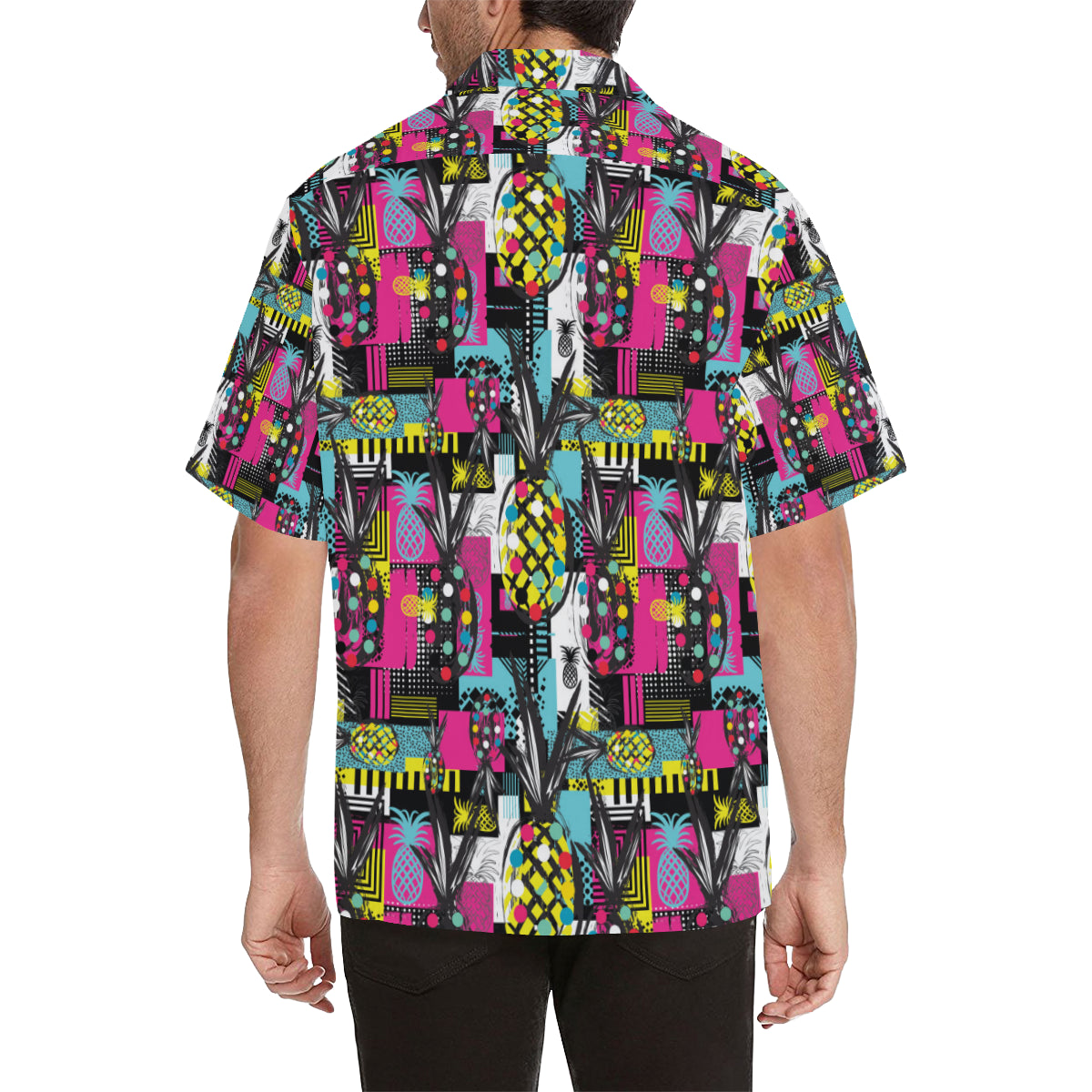 Pop Art Pineapple Pattern Print Design A02 Men's Hawaiian Shirt