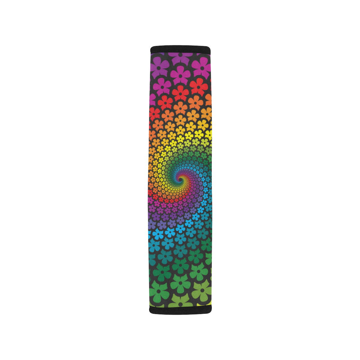 Flower Power Rainbow Spiral Print Car Seat Belt Cover