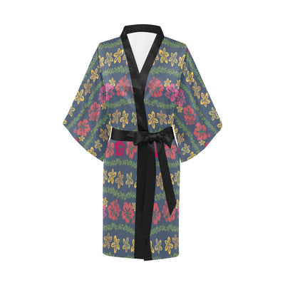 Hawaiian Themed Pattern Print Design H018 Women Kimono Robe