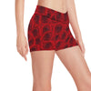 Rose Red Pattern Print Design RO04 Yoga Shorts