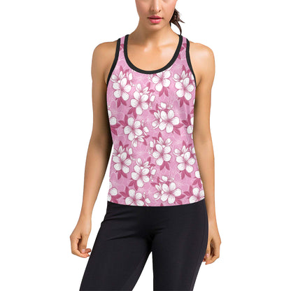 Cherry Blossom Pattern Print Design CB02 Women's Racerback Tank Top