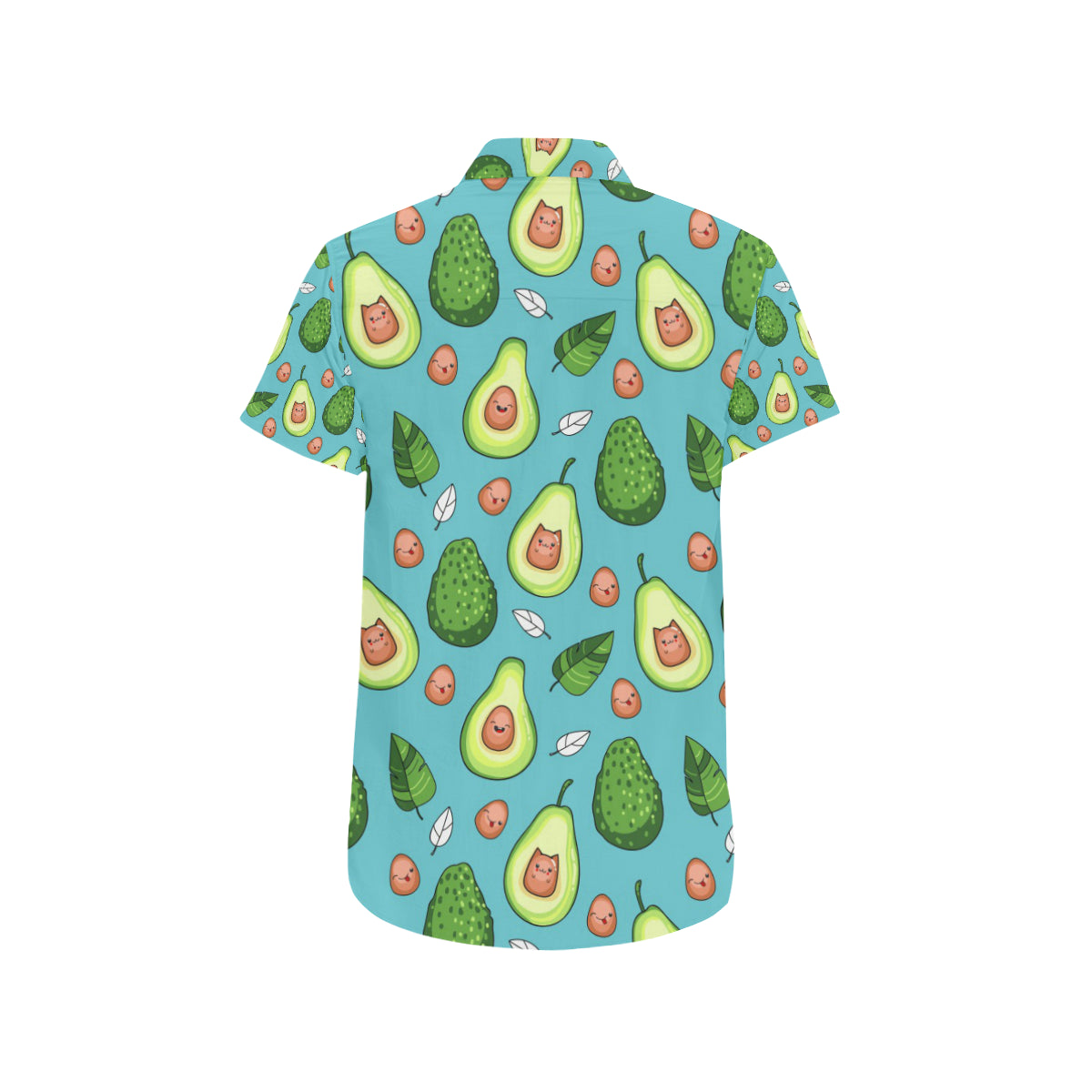 Avocado Pattern Print Design AC05 Men's Short Sleeve Button Up Shirt