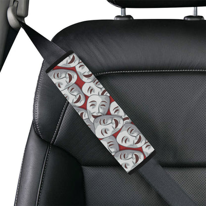 Acting Mask Pattern Print Design 01 Car Seat Belt Cover