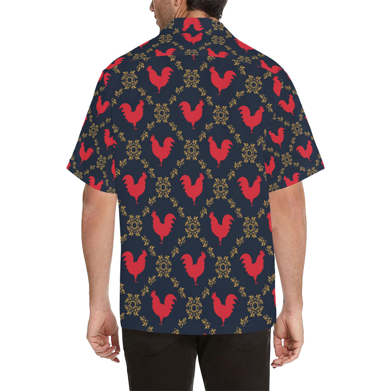 Rooster Pattern Print Design A02 Men's Hawaiian Shirt