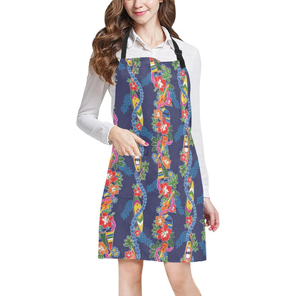 Hawaiian Themed Pattern Print Design H04 Apron with Pocket