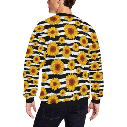 Sunflower Pattern Print Design SF010 Men Long Sleeve Sweatshirt