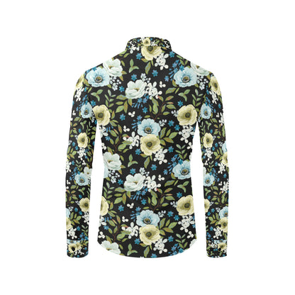 Anemone Pattern Print Design AM03 Men's Long Sleeve Shirt