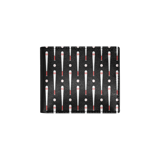 Baseball Pattern Print Design 03 Men's ID Card Wallet