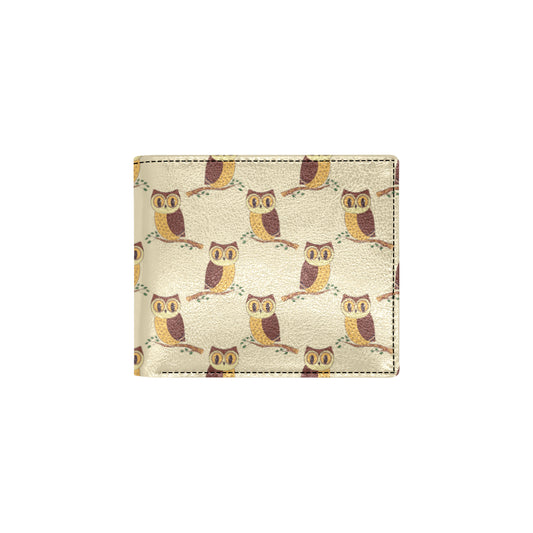 Owl Pattern Print Design A07 Men's ID Card Wallet