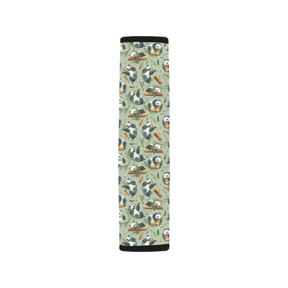 Panda Bear Design Bamboo Print Car Seat Belt Cover