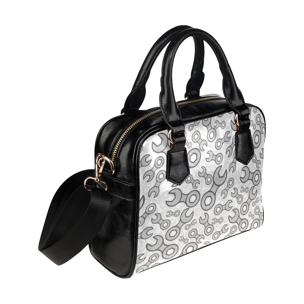 Mechanic Pattern Print Design 05 Shoulder Handbag