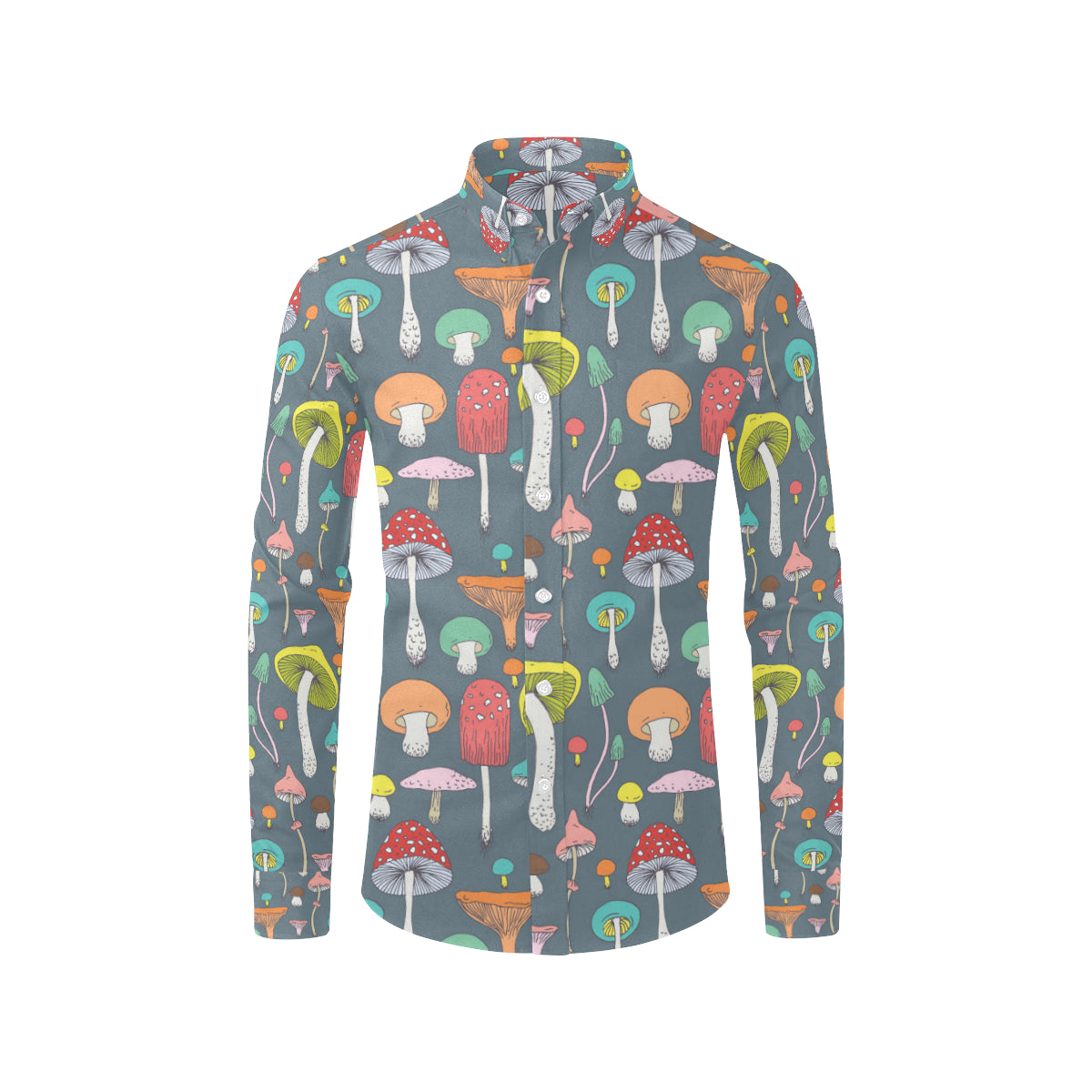 Mushroom Pattern Print Design A03 Men's Long Sleeve Shirt