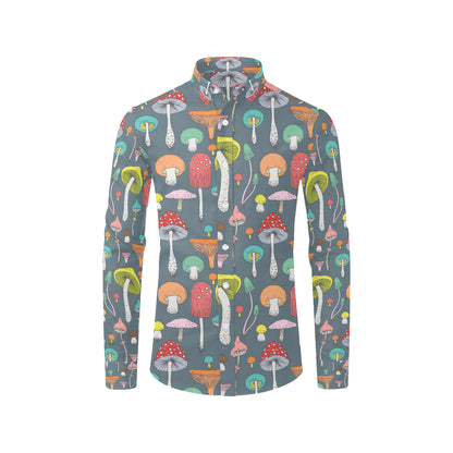 Mushroom Pattern Print Design A03 Men's Long Sleeve Shirt