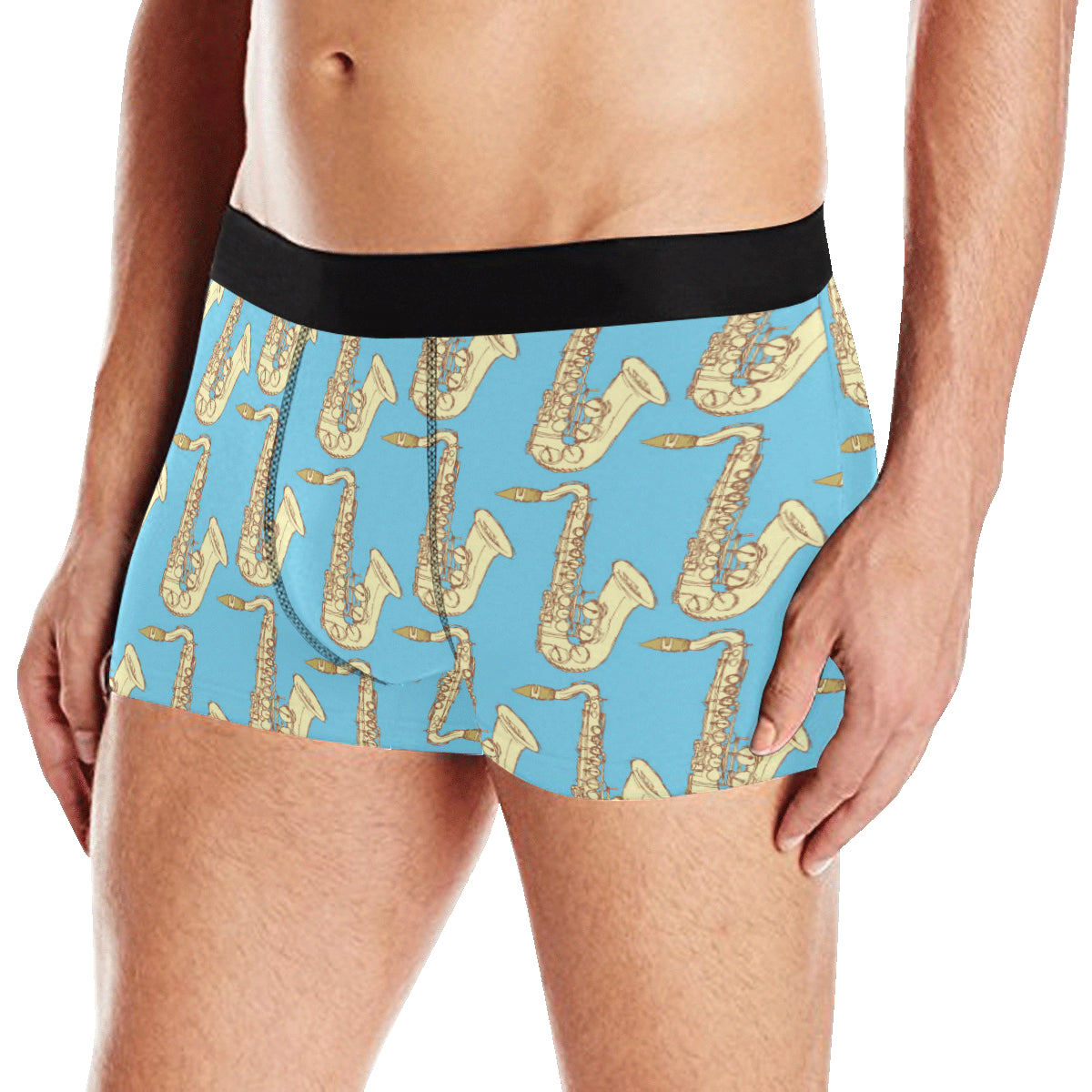 Saxophone Pattern Print Design 03 Men's Boxer Briefs