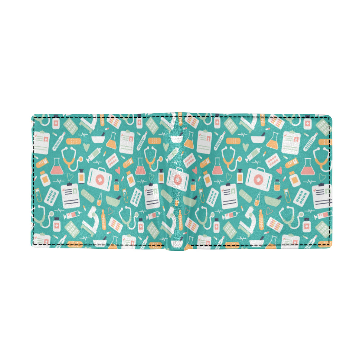 Medical Pattern Print Design 03 Men's ID Card Wallet