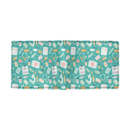 Medical Pattern Print Design 03 Men's ID Card Wallet