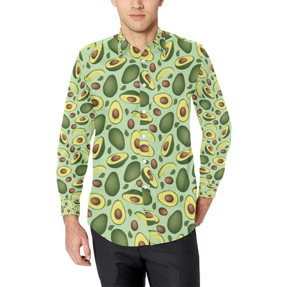Avocado Pattern Print Design AC01 Men's Long Sleeve Shirt