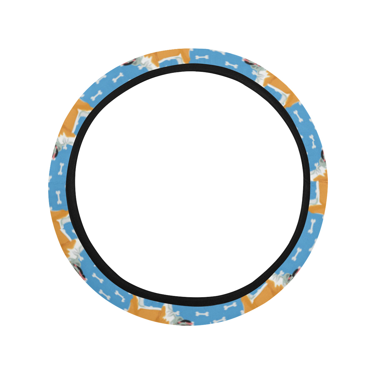 Bulldogs Pattern Print Design 06 Steering Wheel Cover with Elastic Edge