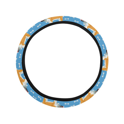 Bulldogs Pattern Print Design 06 Steering Wheel Cover with Elastic Edge