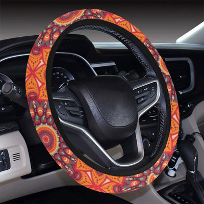 Bohemian Pattern Print Design 04 Steering Wheel Cover with Elastic Edge