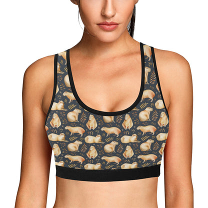 Capybara Pattern Print Design 02 Sports Bra