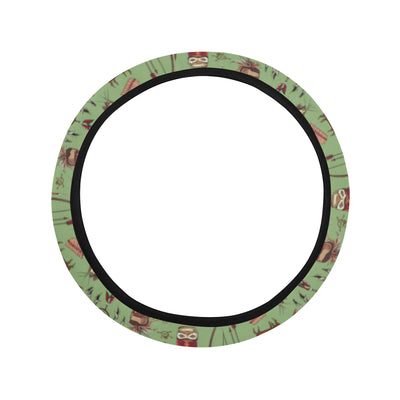 Native Indian Themed Design Print Steering Wheel Cover with Elastic Edge