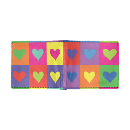 Pop Art Heart Pattern Print Design A01 Men's ID Card Wallet