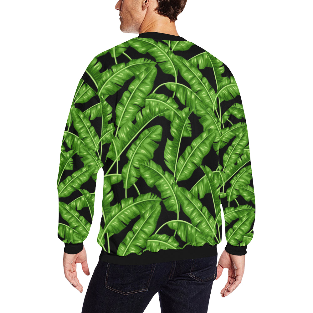 Banana Leaf Pattern Print Design BL01 Men Long Sleeve Sweatshirt