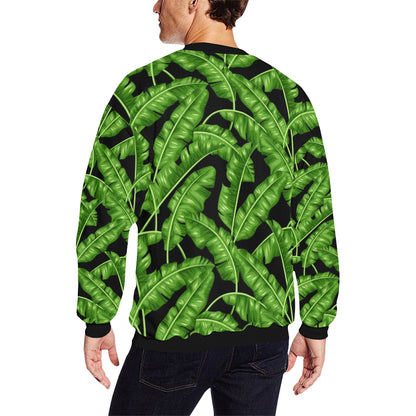 Banana Leaf Pattern Print Design BL01 Men Long Sleeve Sweatshirt
