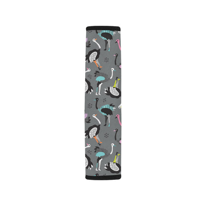 Ostrich Pattern Print Design 01 Car Seat Belt Cover