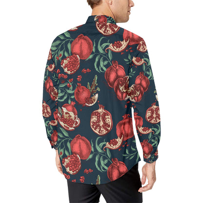 Pomegranate Pattern Print Design PG04 Men's Long Sleeve Shirt