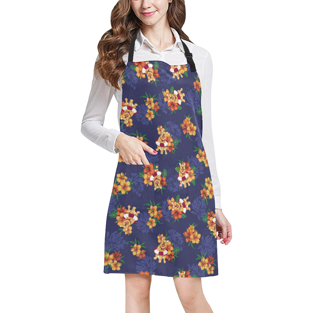 Hawaiian Themed Pattern Print Design H02 Apron with Pocket