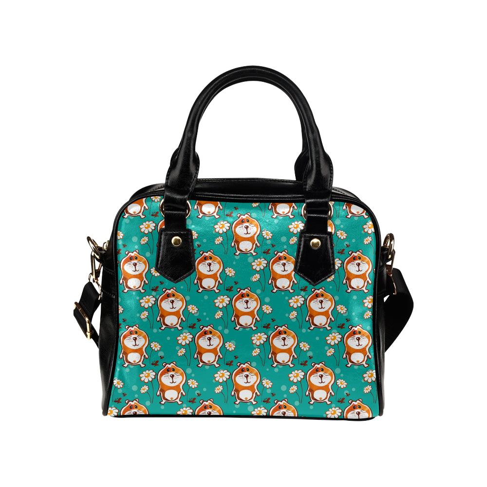Hamster Pattern Print Design 01 Shoulder Handbag
