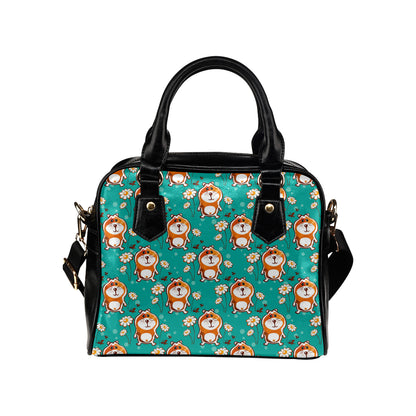 Hamster Pattern Print Design 01 Shoulder Handbag
