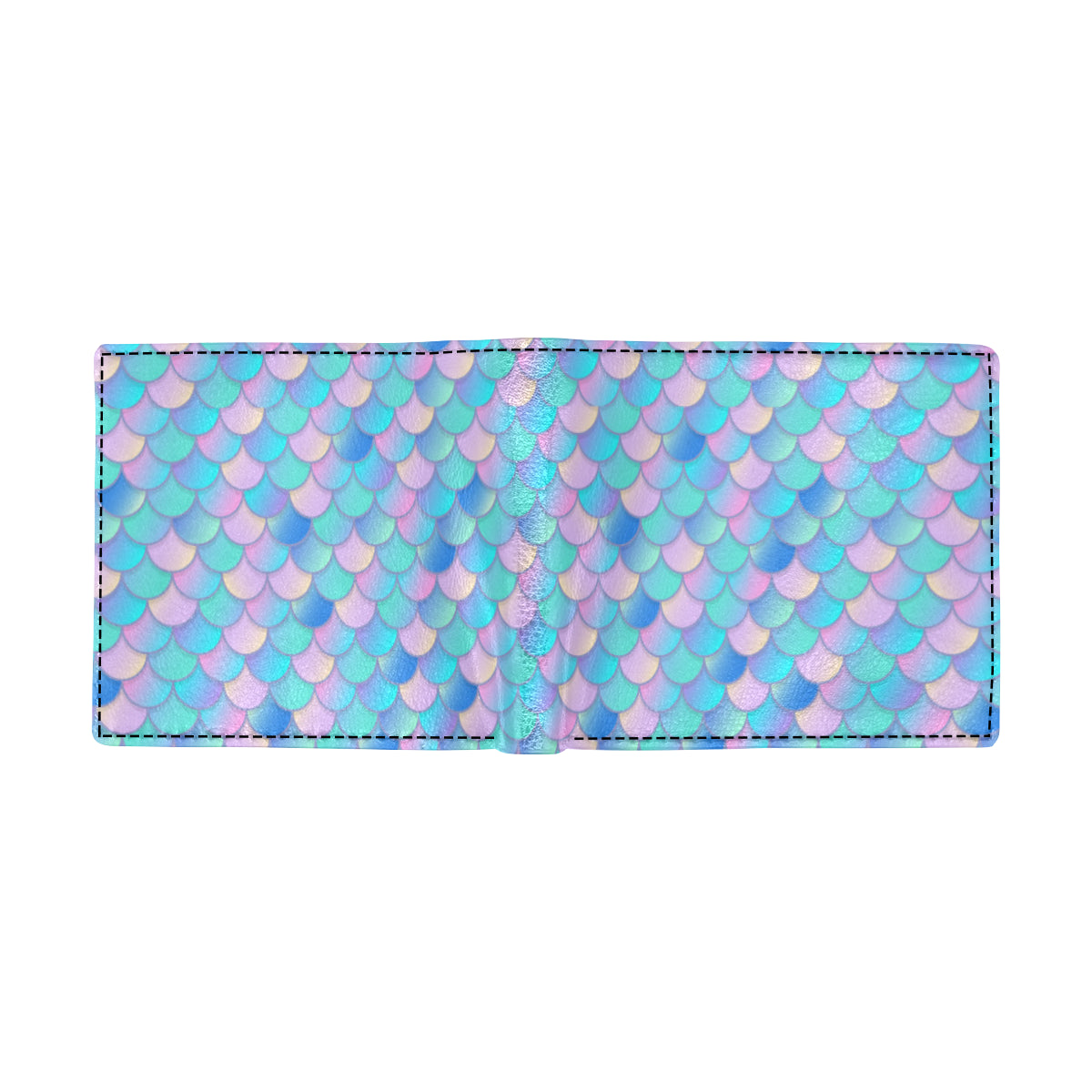 Mermaid Scales Pastel Pattern Print Design 07 Men's ID Card Wallet
