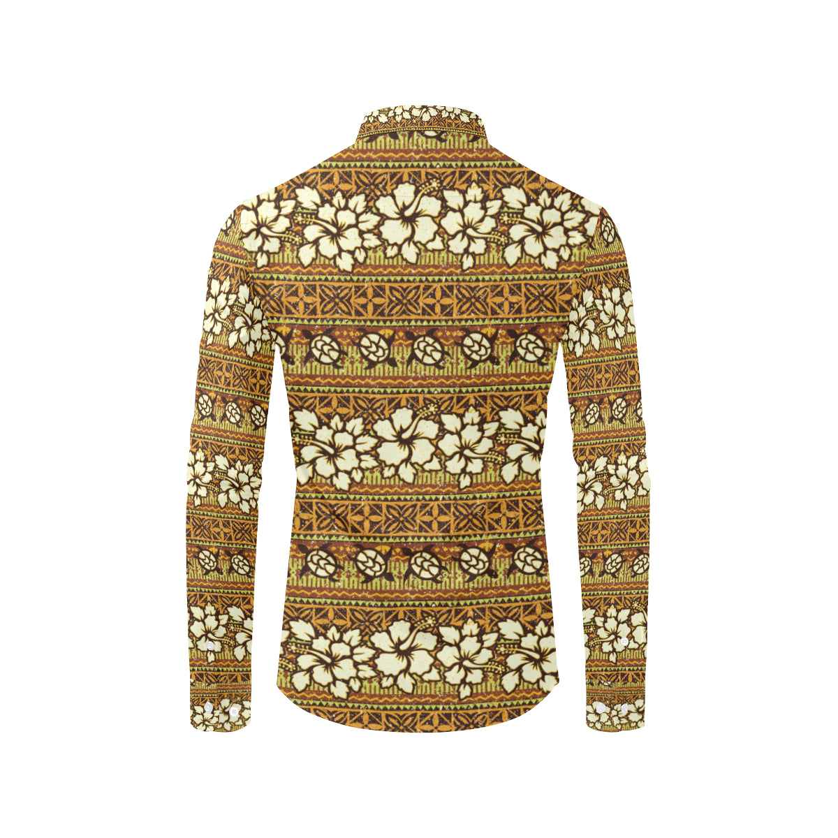 Hawaiian Themed Pattern Print Design H015 Men's Long Sleeve Shirt