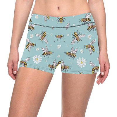 Bee Pattern Print Design BEE010 Yoga Shorts