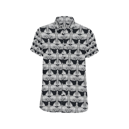 Flying Fish Pattern Print Design 03 Men's Short Sleeve Button Up Shirt