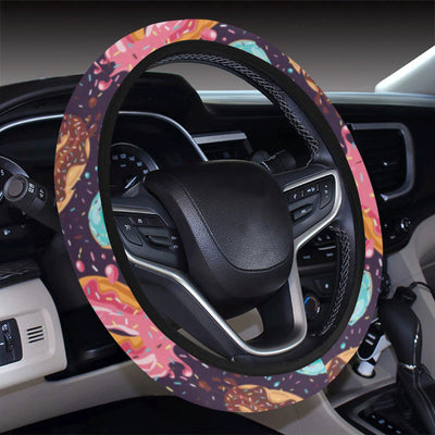Donut Pattern Print Design DN03 Steering Wheel Cover with Elastic Edge