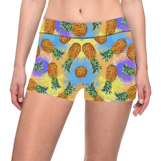Pineapple Pattern Print Design PP09 Yoga Shorts