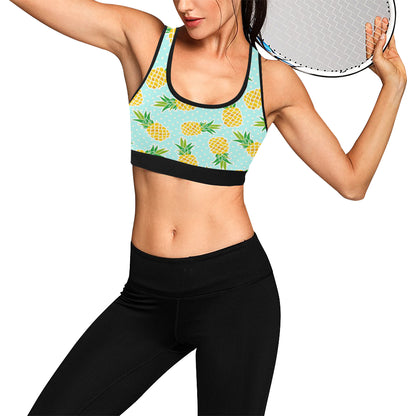 Pineapple Pattern Print Design PP01 Sports Bra