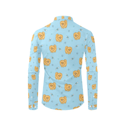 Pomeranians Pattern Print Design A03 Men's Long Sleeve Shirt