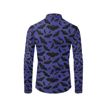 Bat Halloween Pattern Print Design 02 Men's Long Sleeve Shirt