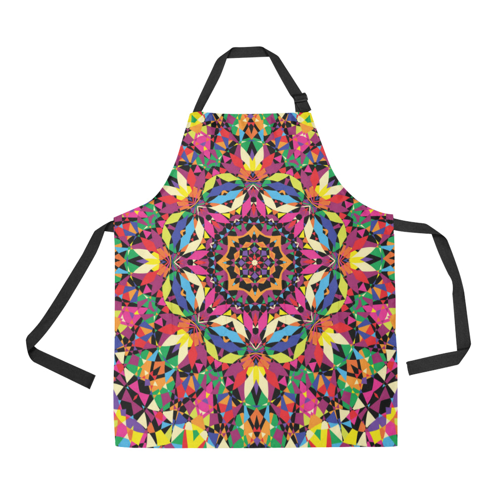 Kaleidoscope Pattern Print Design 02 Apron with Pocket