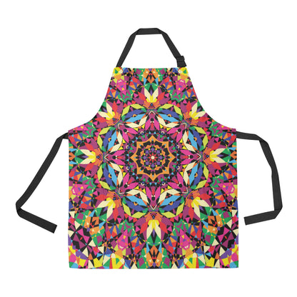 Kaleidoscope Pattern Print Design 02 Apron with Pocket
