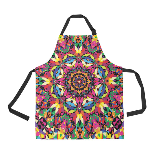 Kaleidoscope Pattern Print Design 02 Apron with Pocket