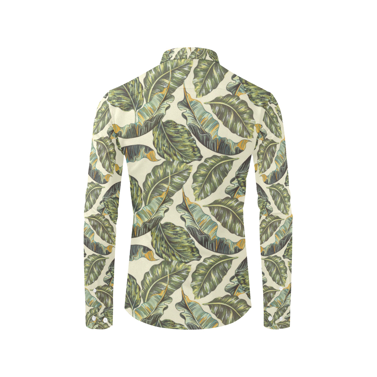 Banana Leaf Pattern Print Design BL08 Men's Long Sleeve Shirt