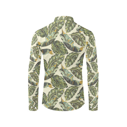 Banana Leaf Pattern Print Design BL08 Men's Long Sleeve Shirt