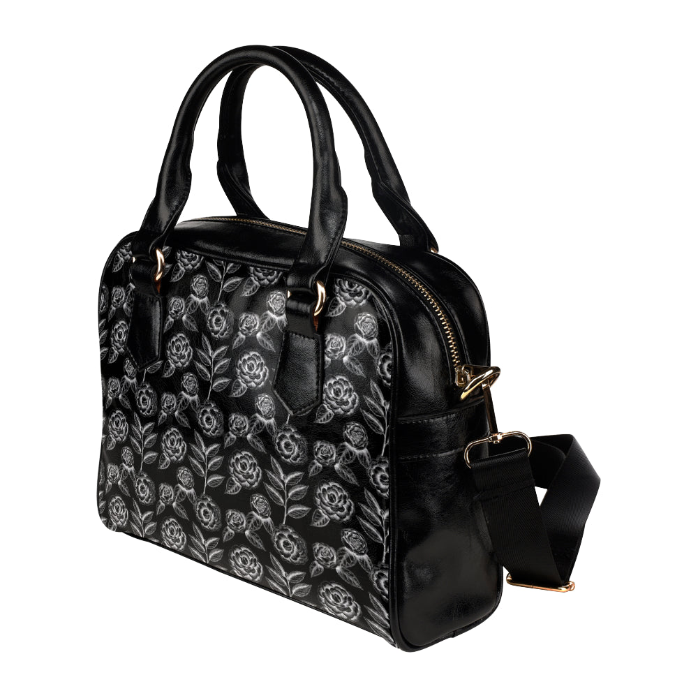 Camellia Pattern Print Design 02 Shoulder Handbag