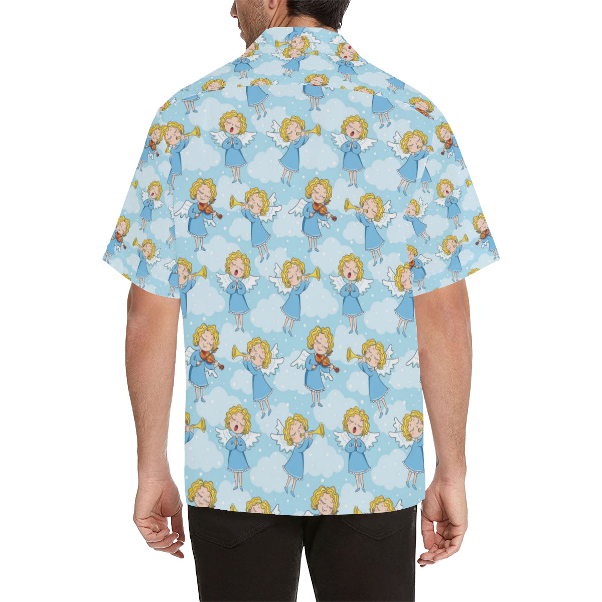 Angel Musician Pattern Print Design 09 Men's Hawaiian Shirt
